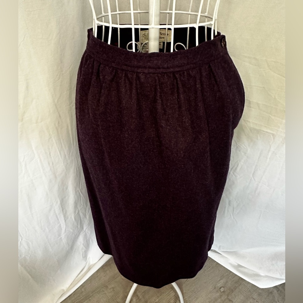 Vintage Wool Purple Skirt | Evan-Picone Petites Size 6 | One Pocket | ILGWU